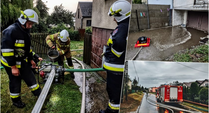 Zdjęcie z wczorajszych akcji usuwania skutków ulewnego deszczu, który najwięcej szkód wyrządził w Osiu i Świeciu/fot. OSP Osie