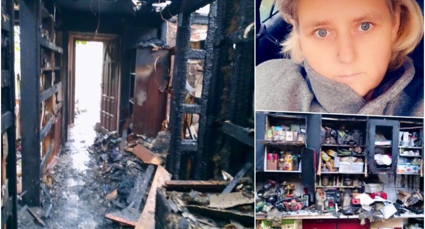 Zdjęcia po pożarze domu jednorodzinnego w Wiągu