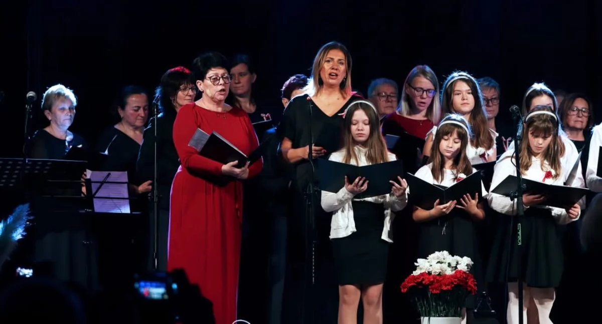 Koncert, Koncertowo patriotycznie pokolenia spotkały scenie nowskiego zamku - zdjęcie, fotografia