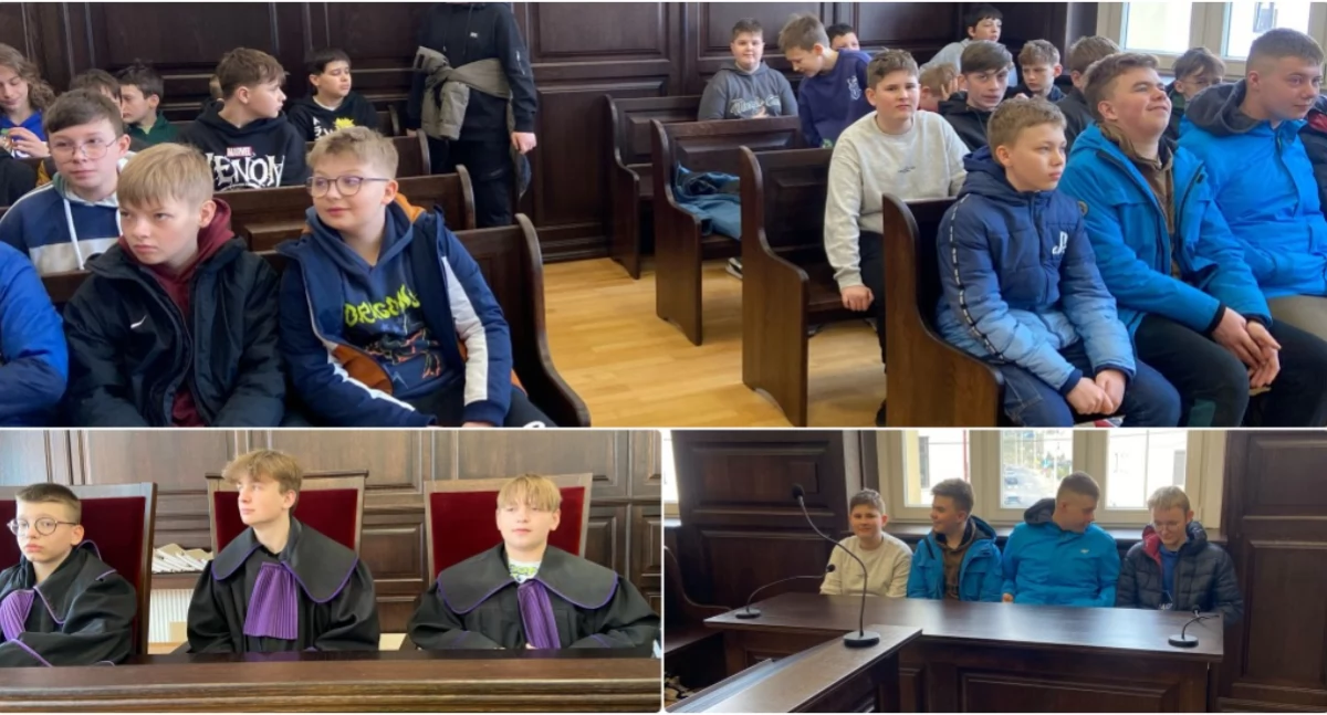 Edukacja, razem sądowej zasiedli uczniowie Wzięli udział prelekcji - zdjęcie, fotografia