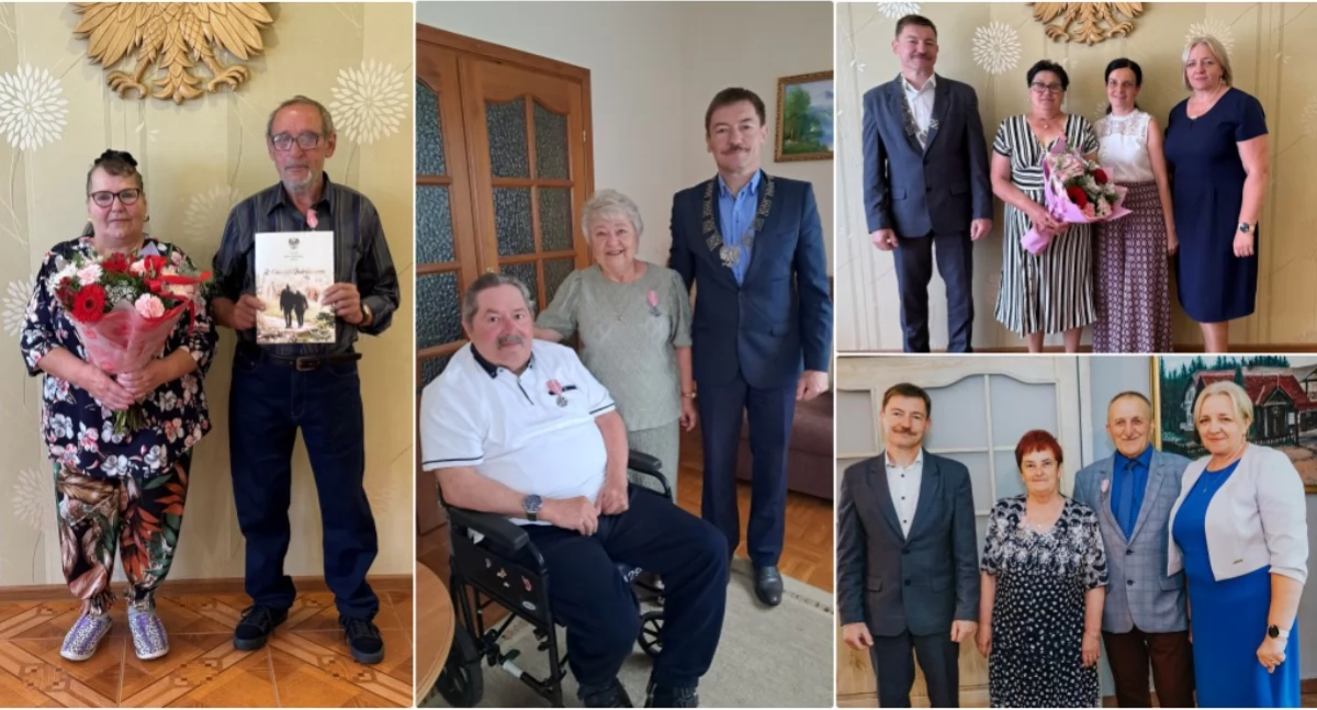 Jubileusz, Złote gminie Lniano świętowały jubileusz lecia pożycia małżeńskiego - zdjęcie, fotografia