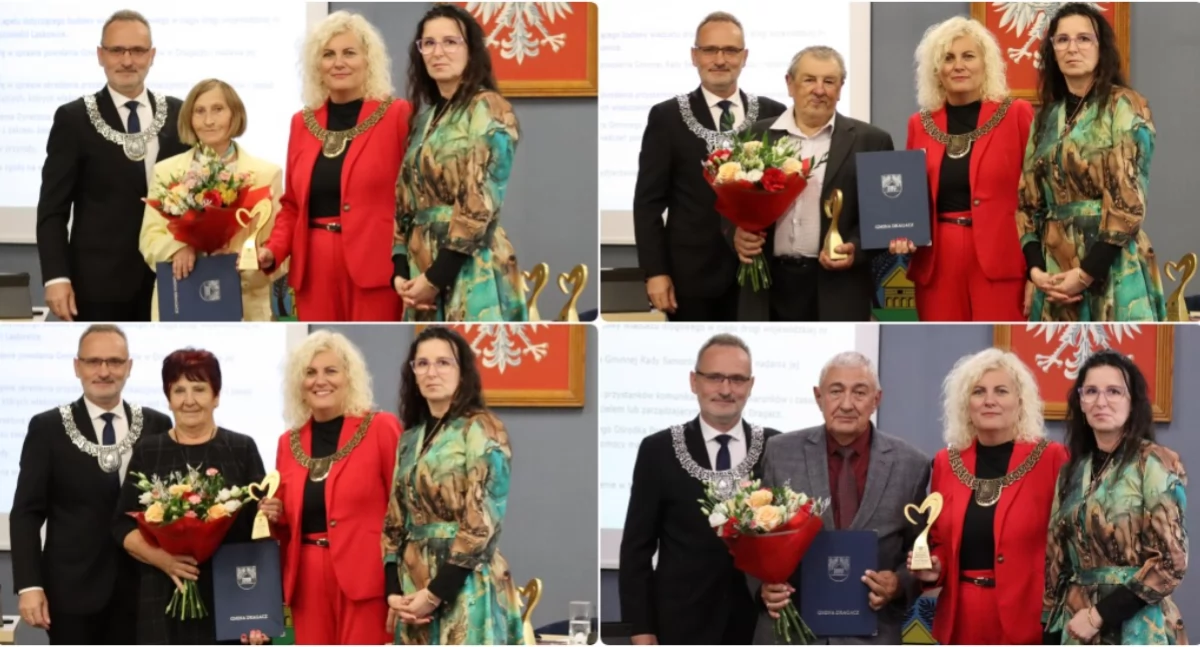 Samorząd, Przyjaciele Gminy Dragacz Otrzymali specjalne statuetki - zdjęcie, fotografia