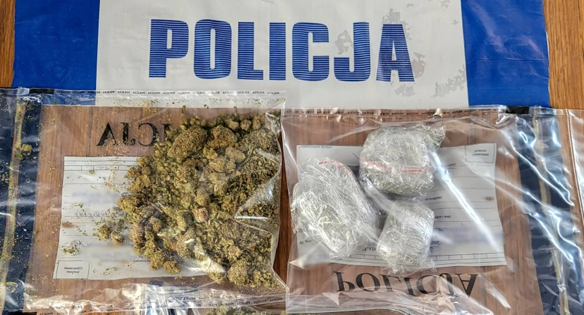 Na fotografii narkotyki zabezpieczone przez policjantów podczas interwencji w gminie Pruszcz