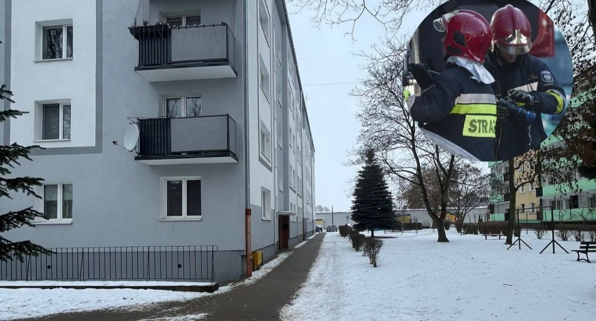 Na fotografii blok przy ul. Kościuszki w Świeciu w którym wykryto czad