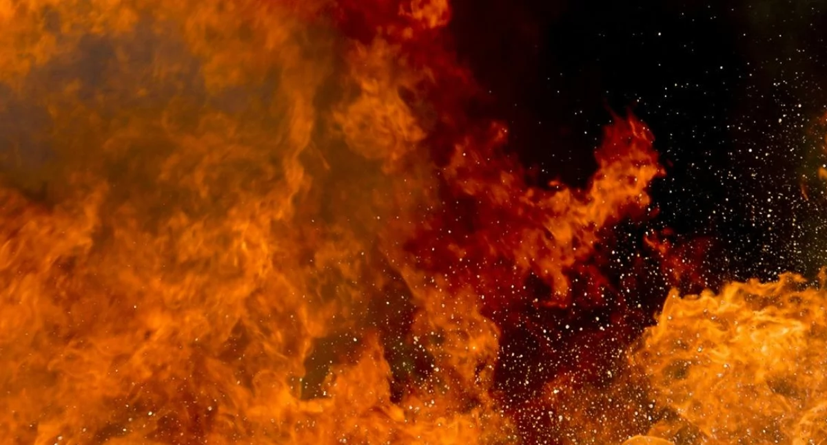 Pożar, Pożar powiecie świeckim Płonie warsztat - zdjęcie, fotografia