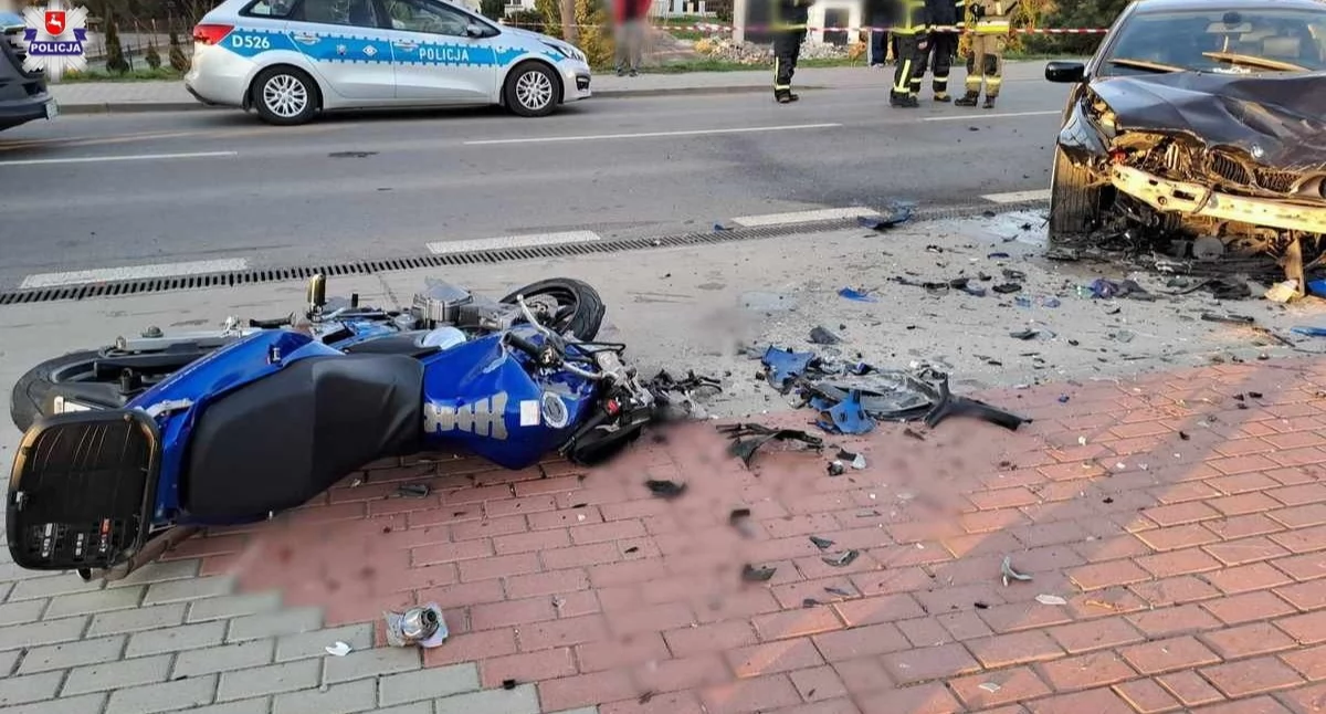 Akcja policji, Motocykliści wyjechali drogi policjantów - zdjęcie, fotografia