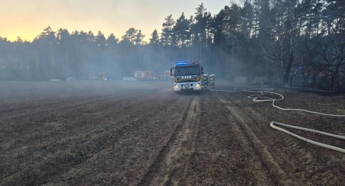 Pożar, Stodoła poszła dymem akcji wiele zastępów - zdjęcie, fotografia