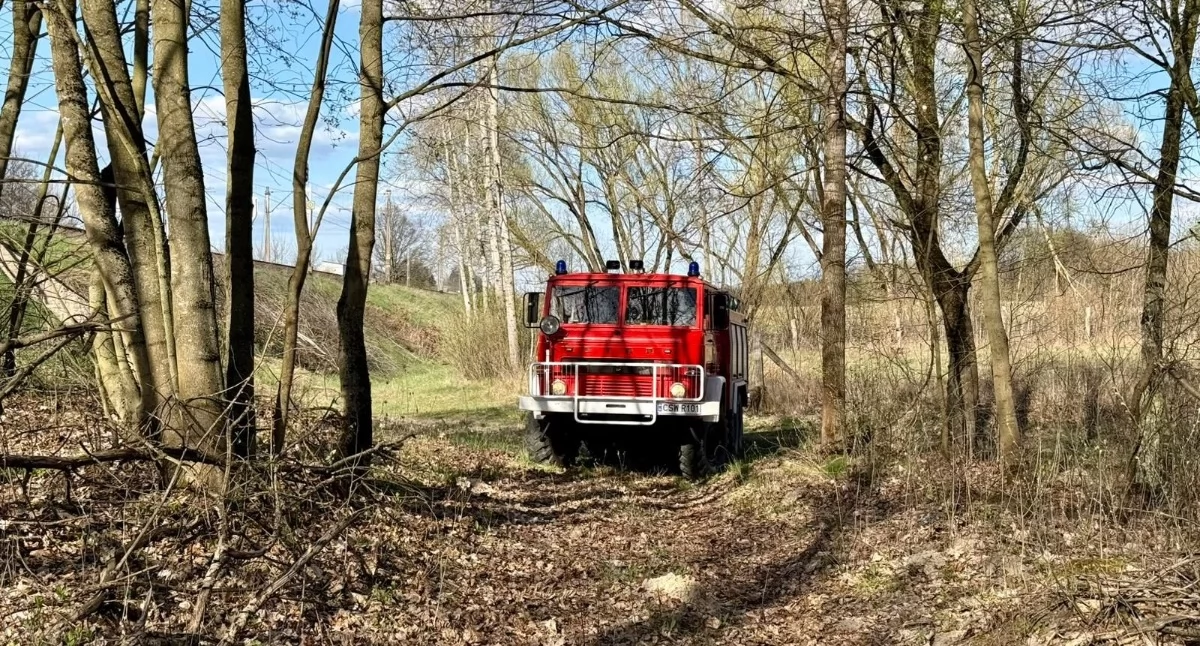 Pożar, Ogień pojawił torach miejsce skierowano cztery jednostki - zdjęcie, fotografia