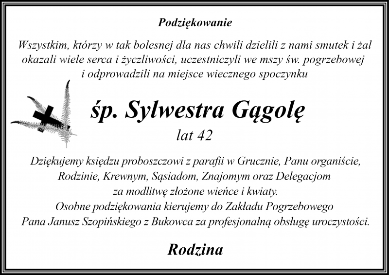 Sylwester  Gągola