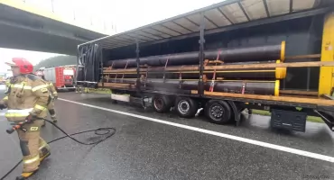 Pożar na autostradzie A1. Były utrudnienia