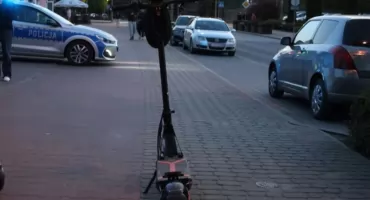 15-latek na hulajnodze elektrycznej stracił równowagę. Z obrażeniami ciała został przewieziony do szpitala 
