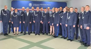 Uroczysta zbiórka w KPP w Świecie. Marcin Karwat powołany na stanowisko zastępcy komendanta